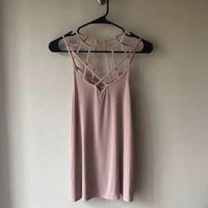 AEO Soft & Sexy Ribbed Strappy Tank in Rose
